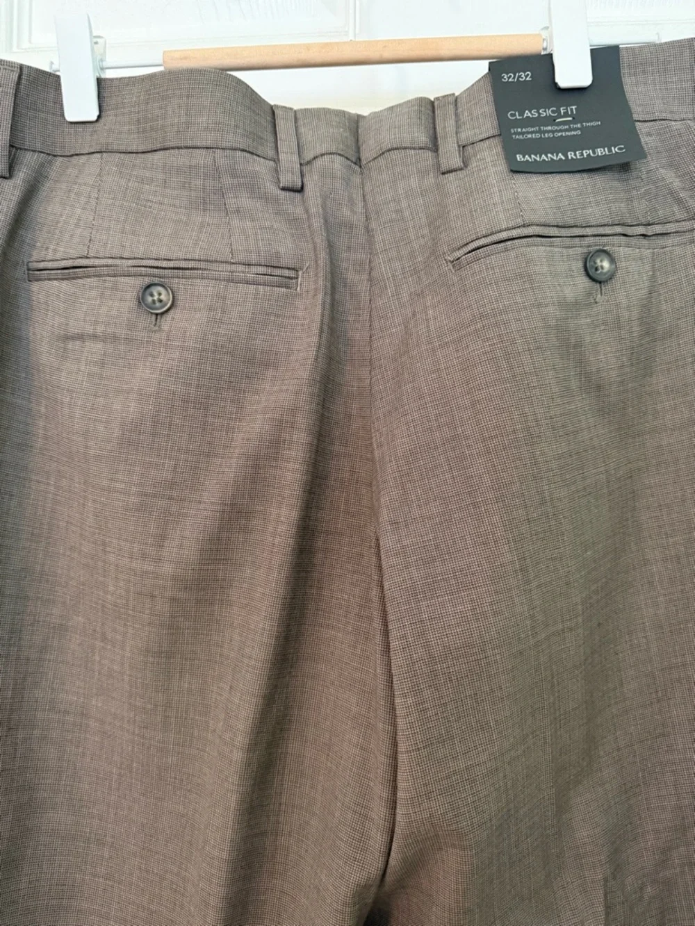 Mens Banana Republic Dress Pants, 32/32 Classic Fit Wool,New With Tags, Brown